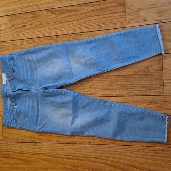 Vince Camuto light wash skinny leg frayed edge stretch denim jeans Sz 14 - Picture 1 of 8